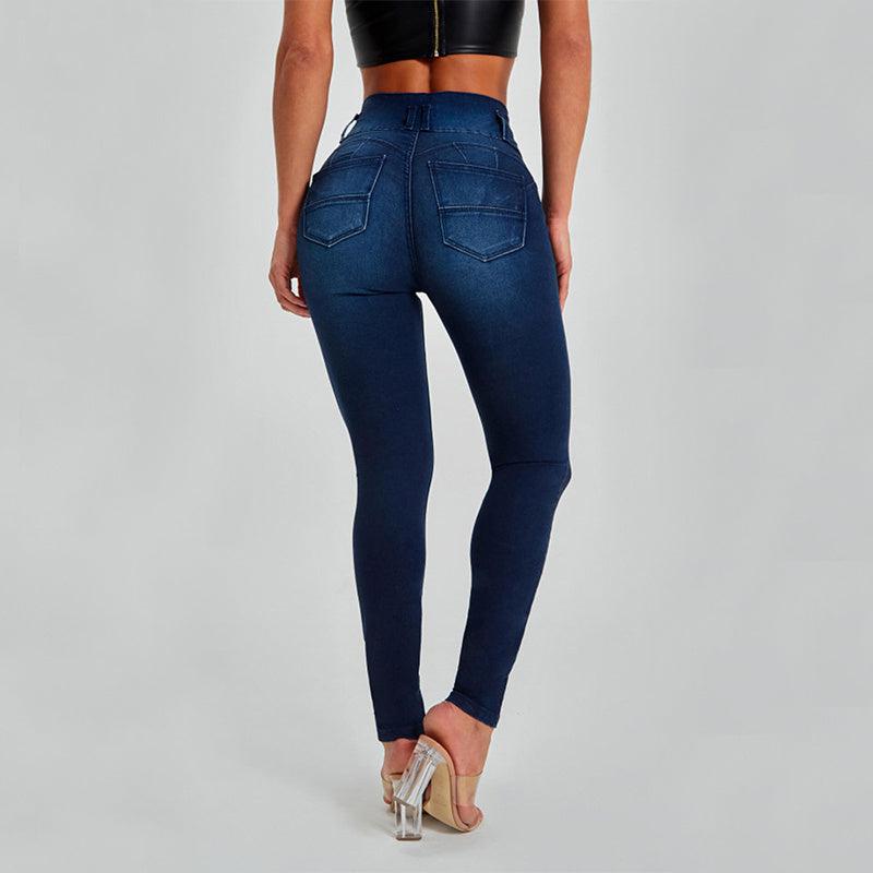 Cheky - High Waist Jeans Women's Skinny Trousers Tight Stretch Shaping And Hip Lifting Pants