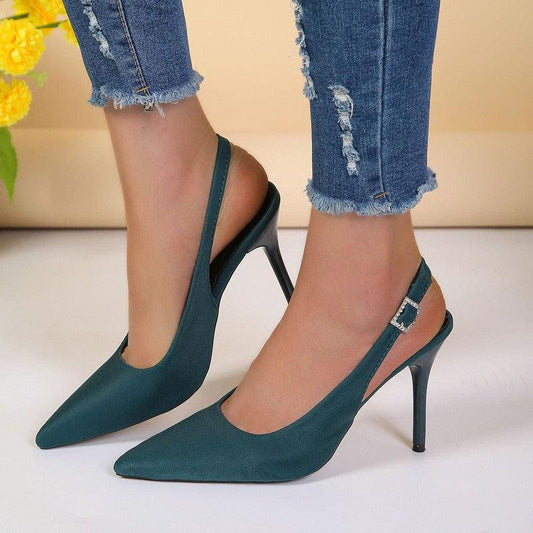 Cheky - Pointed Toe Buckle Sandals Fashion Summer Stiletto High Heels Shoes For Women