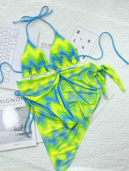 Cheky - Bikini Tie Dye Swimsuit Bikini New Swimsuit Ladies Split Swimwear