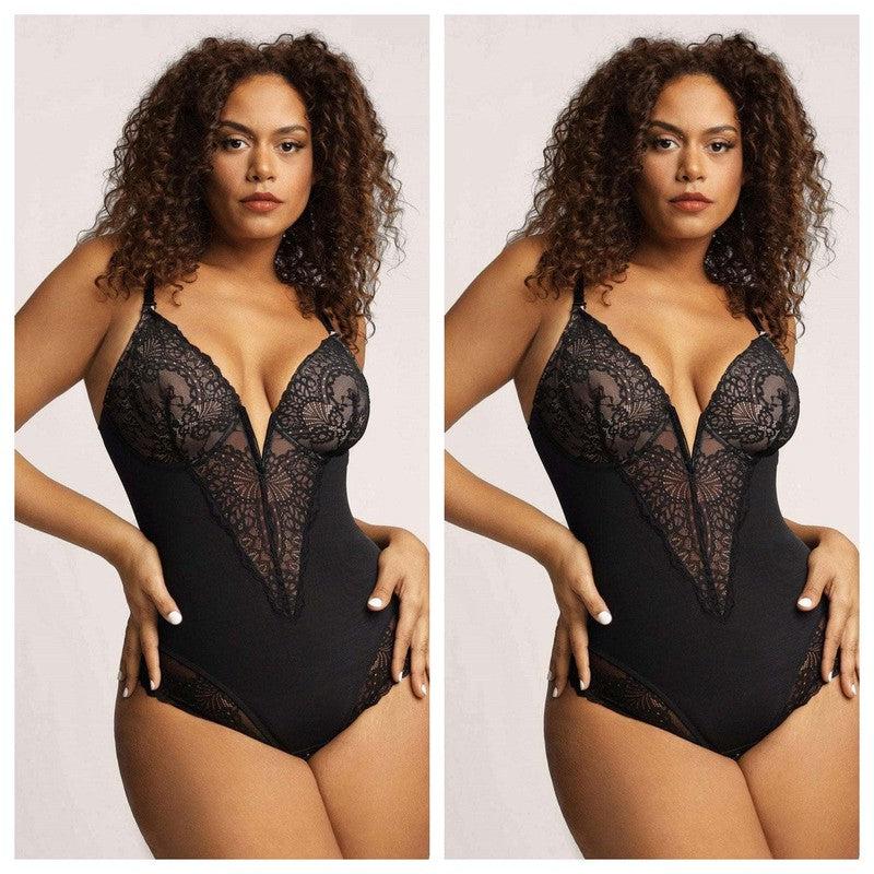 Cheky - Lace Shapewear Women's Jumpsuit Waist Control Body Shaping Butt Lift Bodysuit Body Shaper Rompers