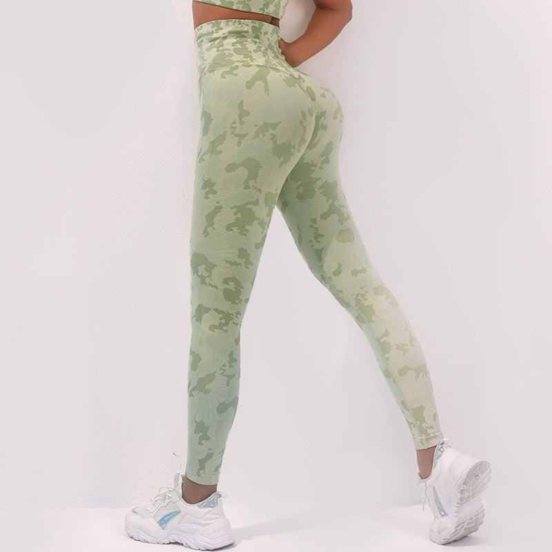 Cheky - Fashion Camouflage Print Yoga Pants High Waist Seamless Leggings Stretch Butt Lift Running Sports Fitness Pant For Womens Clothing