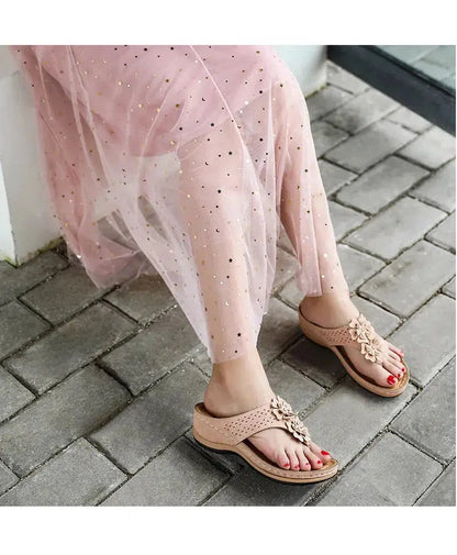 Cheky - Summer Flat Sandal for Women 5 Colors Sandales Multicolor Retro Flowers Flip-flops Women Slippers Sandalias Mujer Platform Shoes