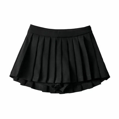 Cheky - Zoki Sexy Women Pleated Skirts High Waist Summer Vintage Mini Skirts Korean Tennis Student White Designed Dance Skirt