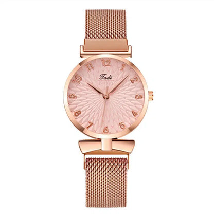 Cheky - New stock!! Women Watches Pentagram Bracelet Female Magnetic Mesh Band Woman Watch Bracelet lazy watch Montre Femme Reloj Mujer