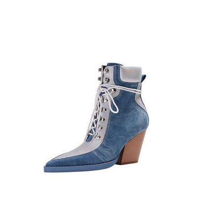 Cheky - Women's Fashion Vintage Denim Boots