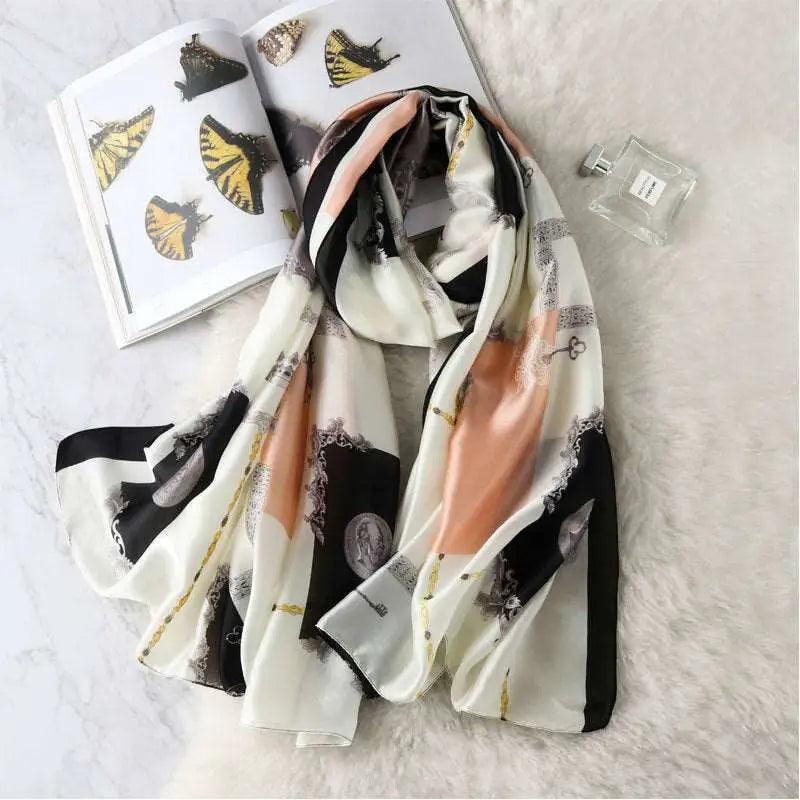 Cheky - All-in-one Sunscreen Shawl Travel Silk Scarf Women's Beach Towel