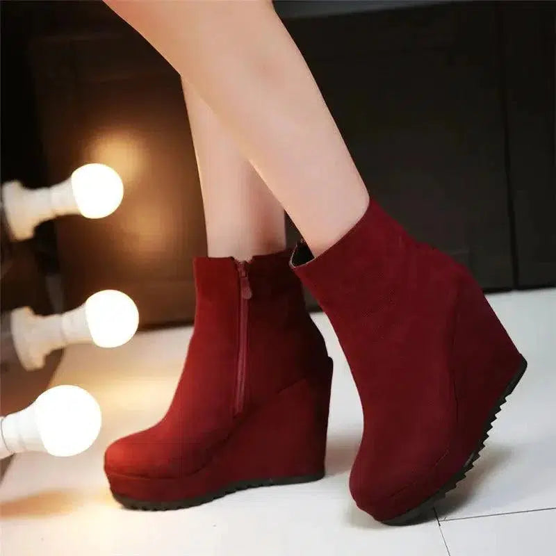 Cheky - Autumn And Winter Women Platform Platform Wedge Boots