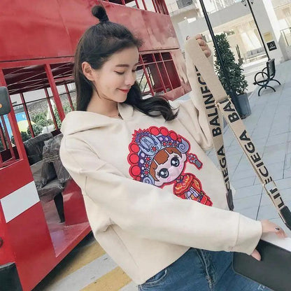 Cheky - Cartoon anime Hong Kong flavor Harajuku bf print sweater