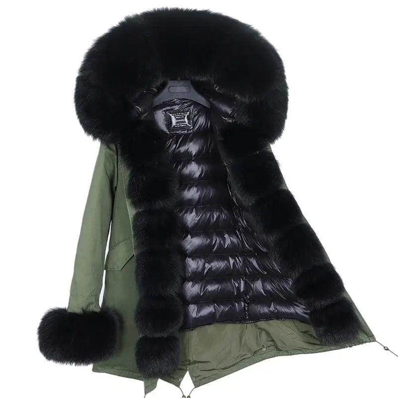 Cheky - Coat Fur With Detachable Inner Liner Placket