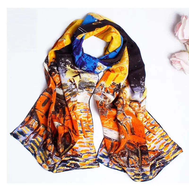 Cheky - Crepe Satin Long Scarf Women 160x45 Shawl