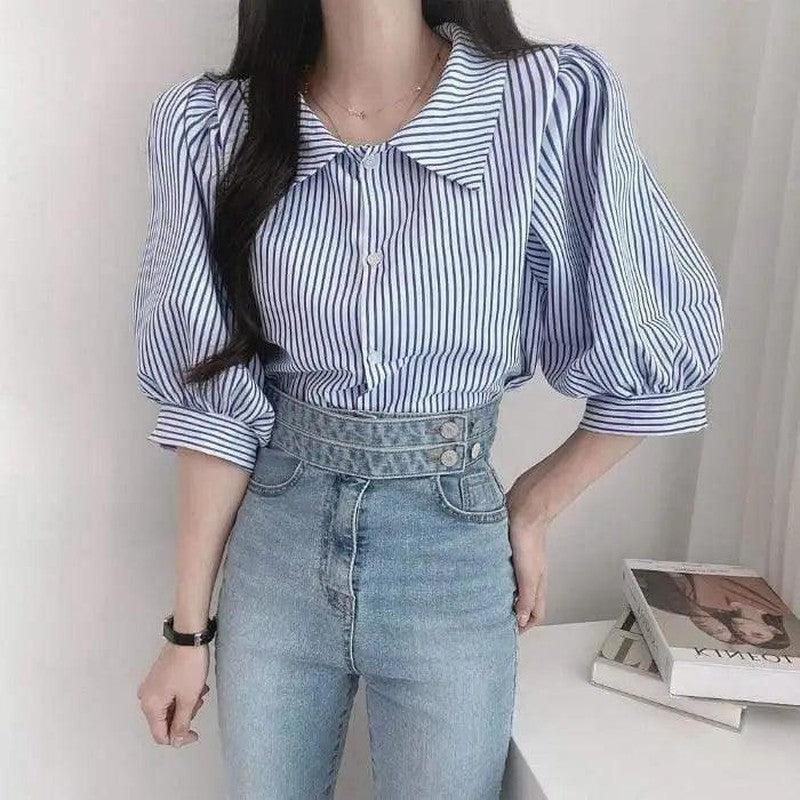 Cheky - Designed Shirt Women's Summer New Foldable Long-sleeved