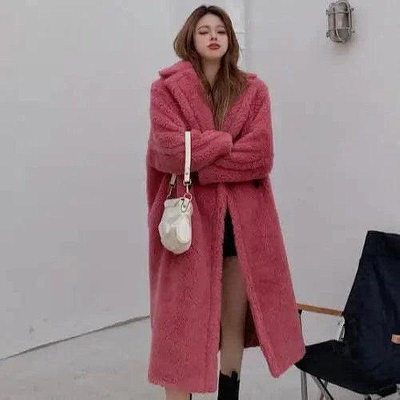 Cheky - Elegant Rabbit Fur Mid-Length Coat - Versatile & Warm for Every Season