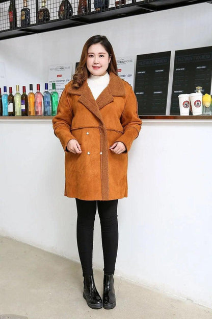 Cheky - Fattening and Cashmere Coat Loose Medium Length Cotton