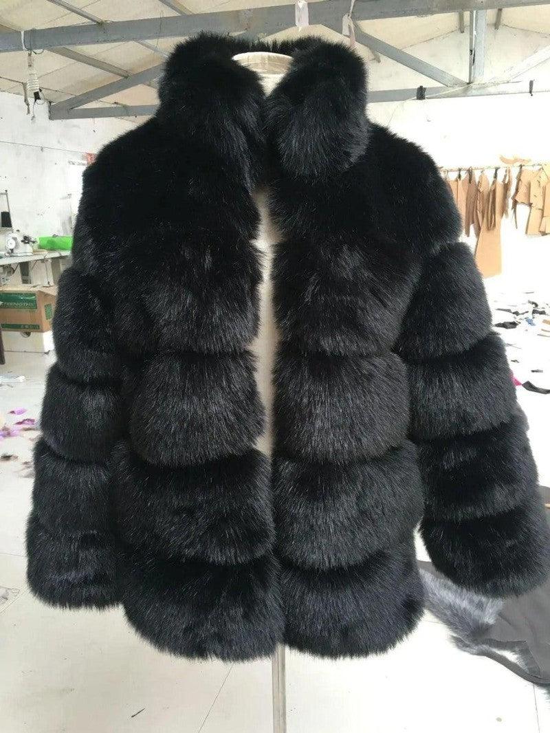 Cheky - Faux fox fur coat