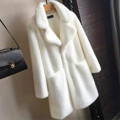 Cheky - Faux fur mink women mid-length women's coat