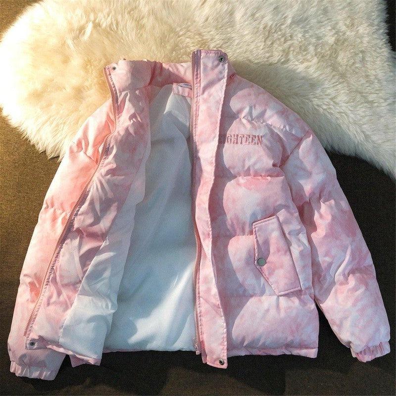 Cheky - Goddess Fan Li Collar Padded Jacket Women Wild Loose Fashion