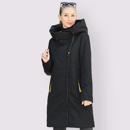 Cheky - Large Winter Jackets For Women Long Jacket Outdoor Black