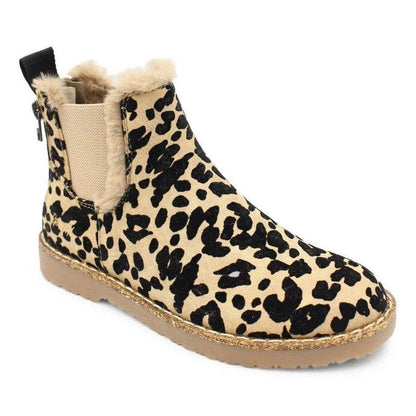 Cheky - Leopard Shoes Warm Plush Ankle Boots For Women