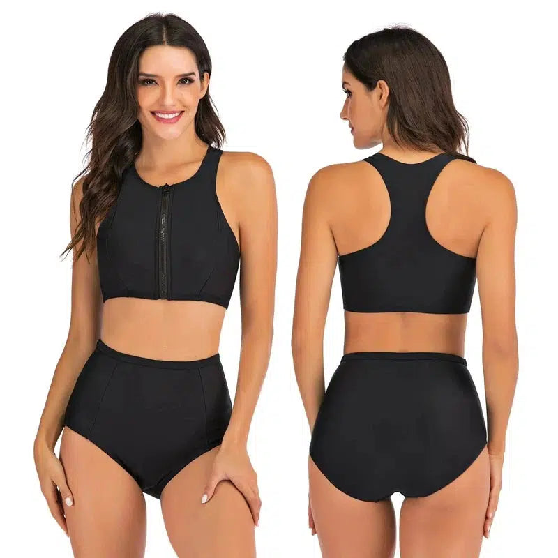 Cheky - Sports Vest Split Flat Bikini Suit