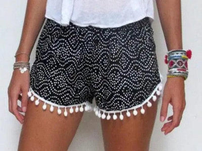 Cheky - Printed elastic waist shorts beach pants