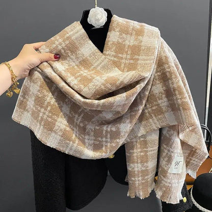 Cheky - New Cashmere Scarf Women's Check Thickened