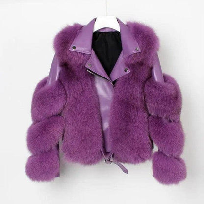 Cheky - Real fur grass motorcycle fox coat