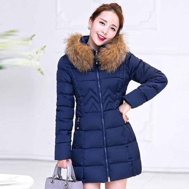 Cheky - Stylish lightweight winter new Korean hooded cotton coat