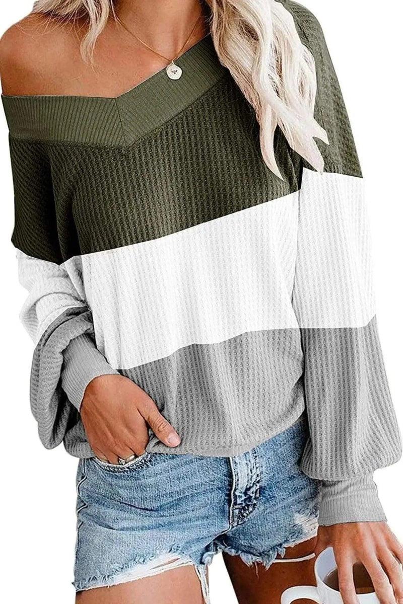 Cheky - V-neck bat sleeve sweater