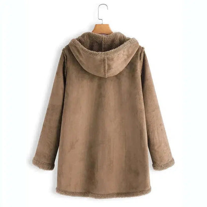 Cheky - Winter Pocket Warm Plush Hooded Coat