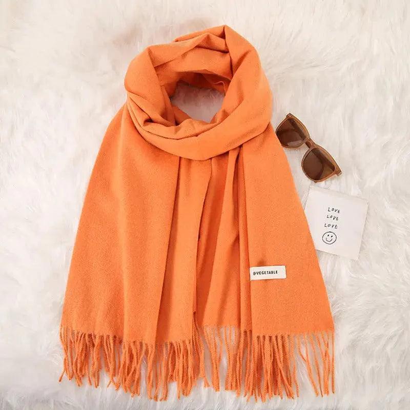 Cheky - Women's Fashionable All-match Cashmere Tassel Double-sided Scarf