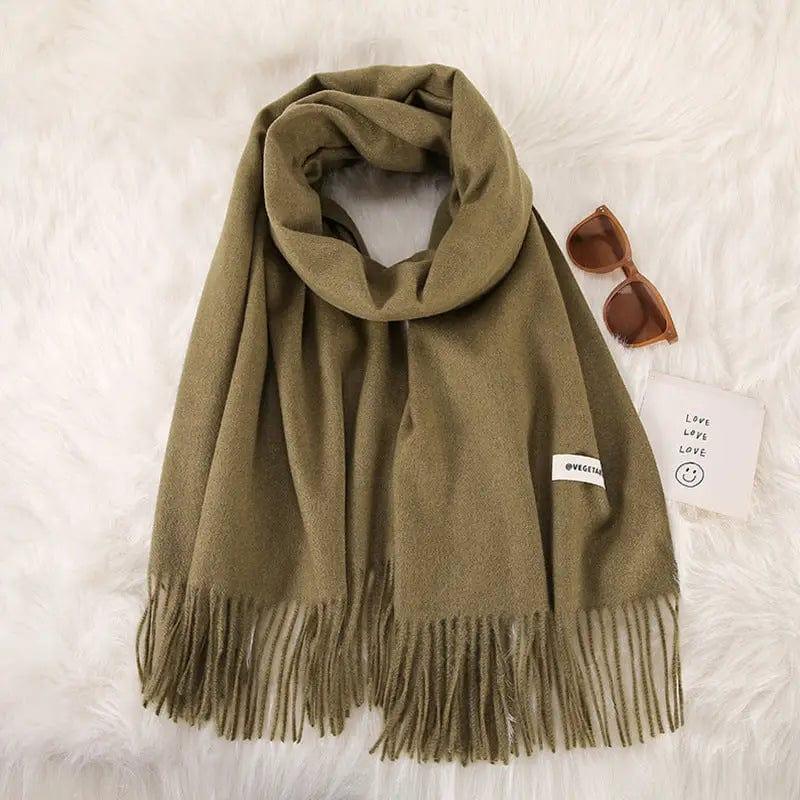 Cheky - Women's Fashionable All-match Cashmere Tassel Double-sided Scarf